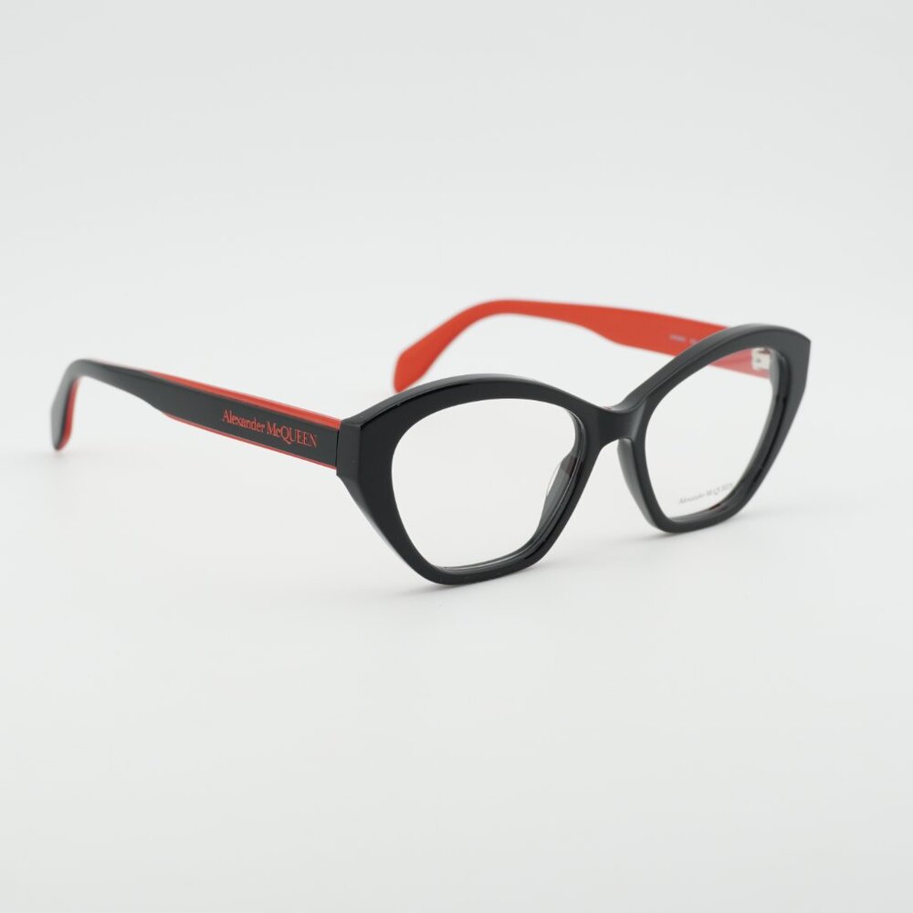 Alexander McQueen AM0360O 003 Eyeglasses Black/Red 52mm Cat Eye Frame